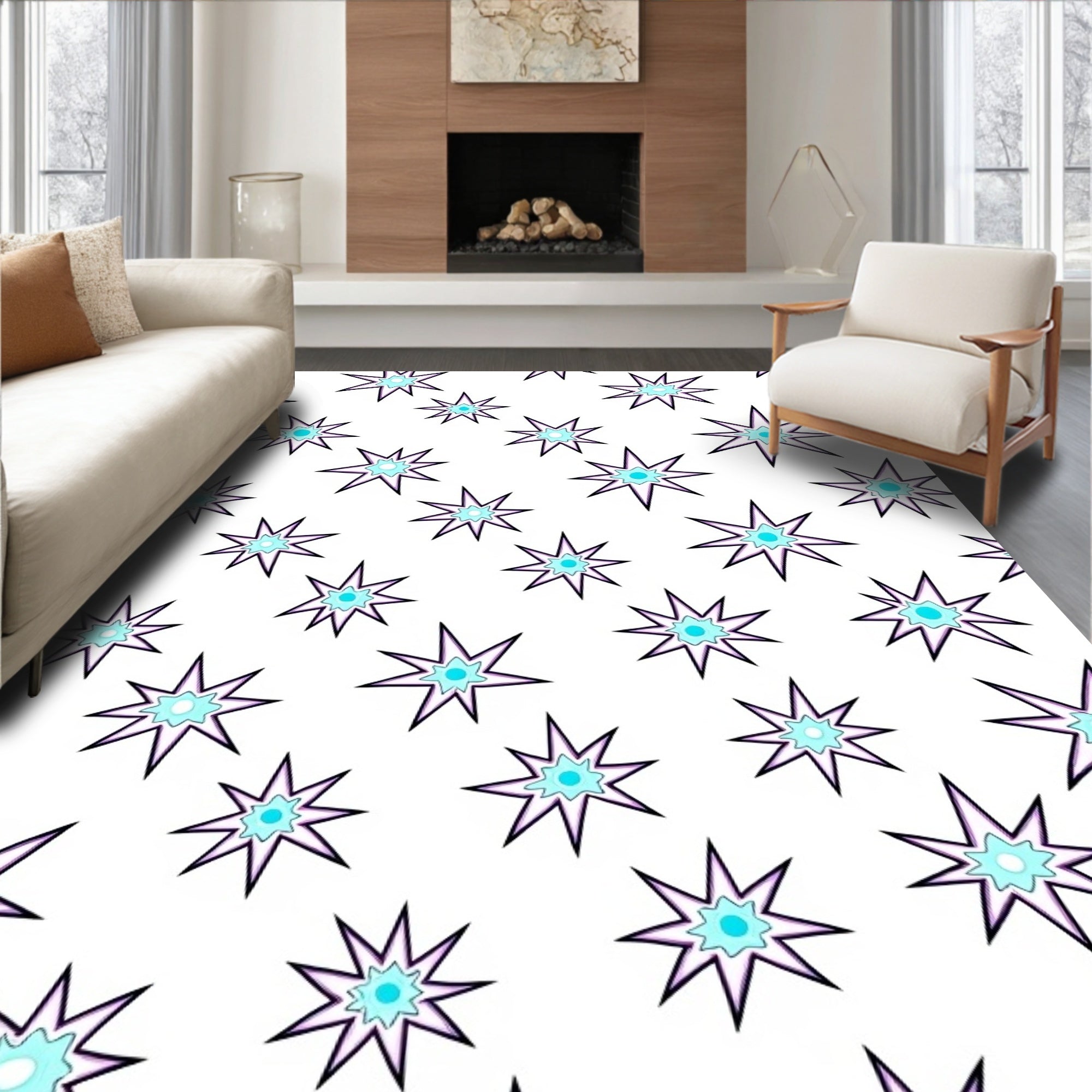 Sparkle Starburst Pattern Rug