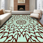 Radiating Petal Swirl Graphic Rug