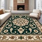 Ornate Floral Border Medallion Rug