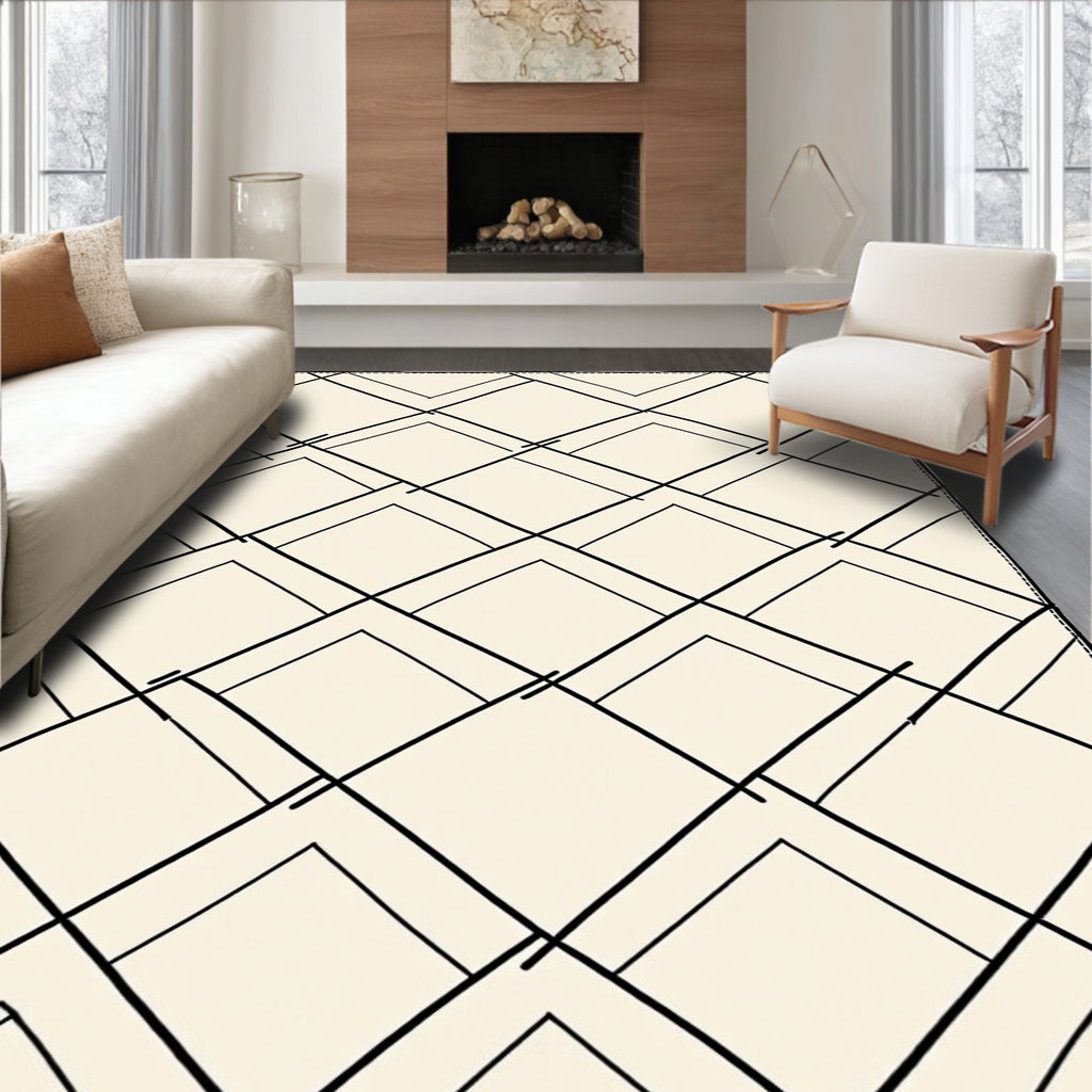 Overlapping Diamond Stripe Pattern Rug