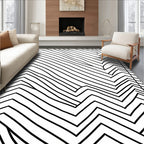 Monoline Wavy Chevron Pattern Design Rug