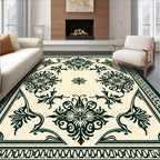 Dark Green Floral Classic Pattern Rug