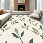 Abstract Green Leaf Pattern Design Rug