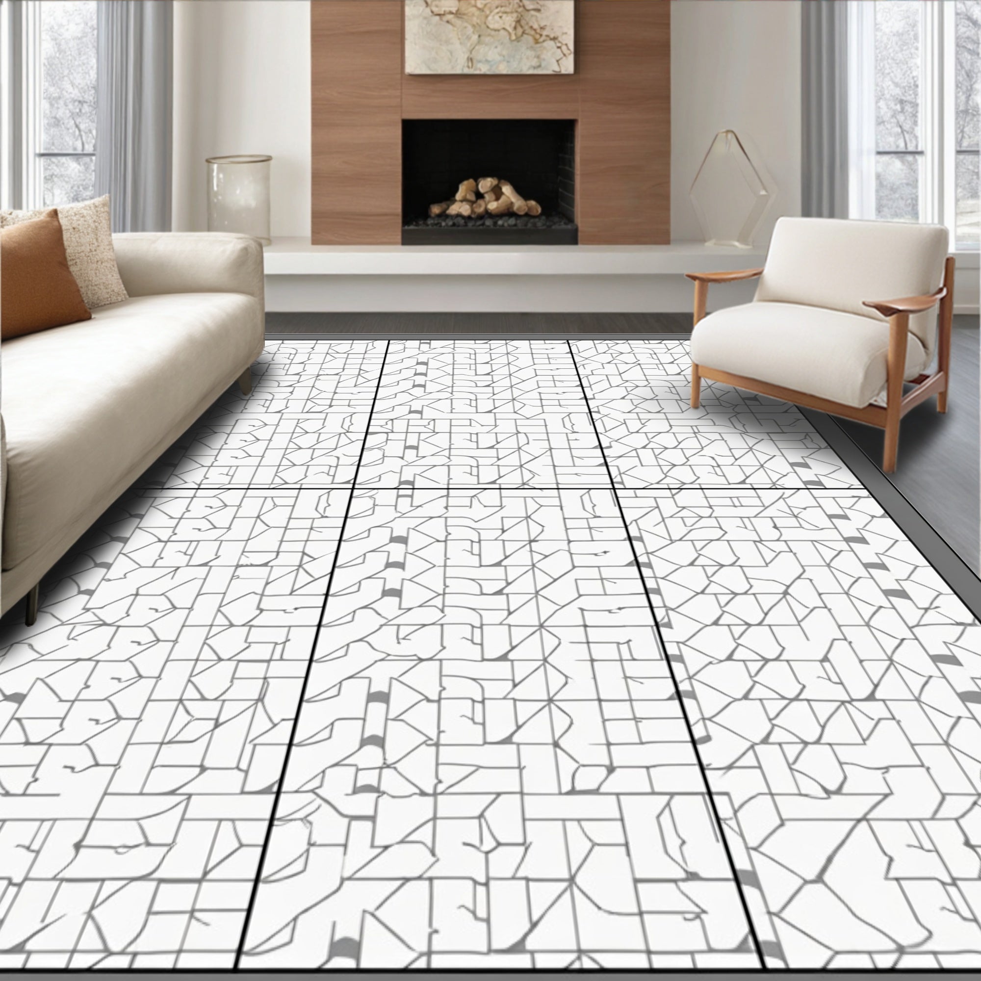 Minimalist Geometric Abstract Pattern Rug