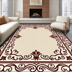 Elegant Baroque Floral Scrollwork Design Rug