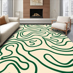 Abstract Green Swirl Pattern Rug