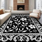 Floral And Leaf Pattern Rug