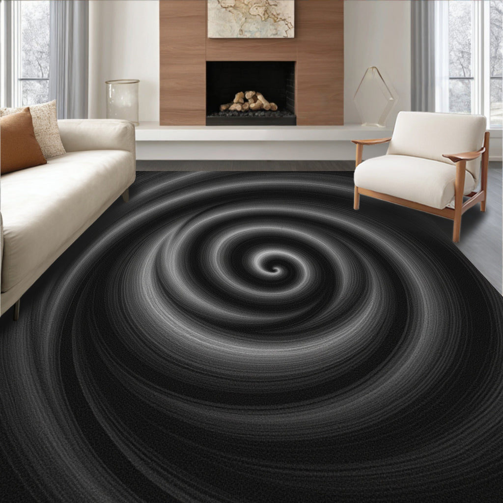 Monochromatic Swirl Pattern Rug