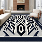 Monochromatic Geometric Art Deco Rug