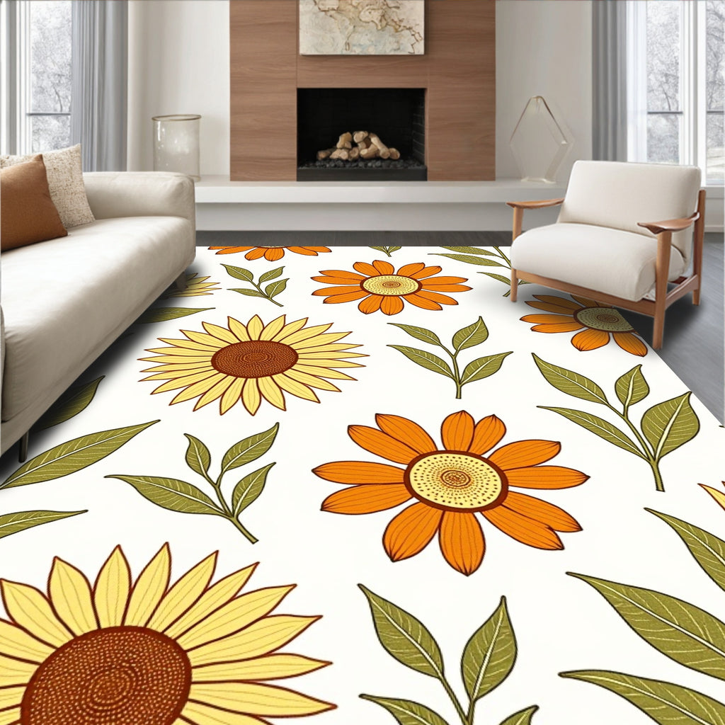 Retro Floral Pattern Design Rug