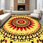 Bold Sunburst Mandala Pattern Rug