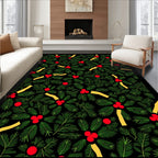Festive Holly Berry Evergreen Garland Rug