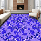 Abstract Floral Pattern in Cool Tones Rug