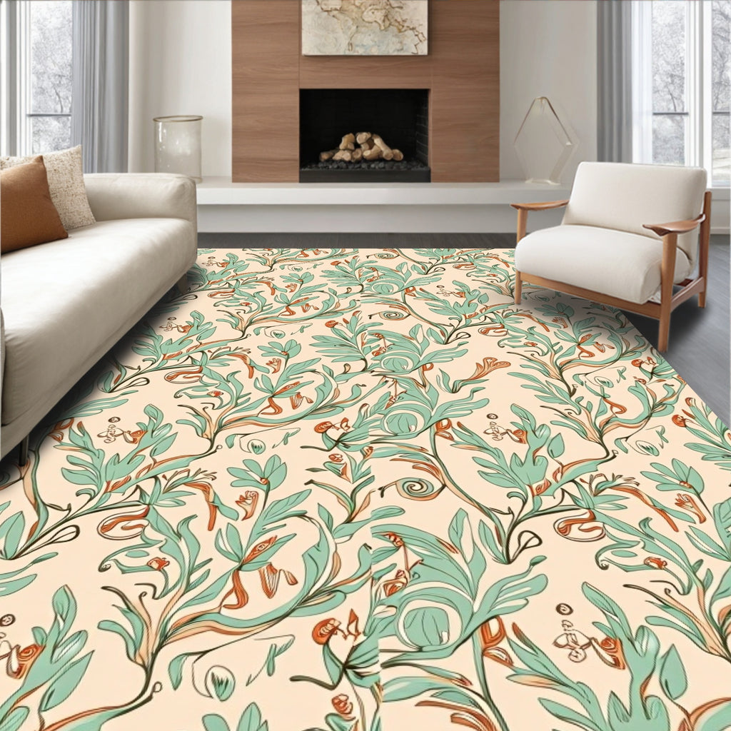 Art Nouveau Floral Vines Rug
