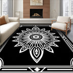 Modern Floral Geometric Mandala Design Rug