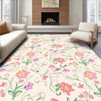 Delicate Pink Floral Pattern Rug