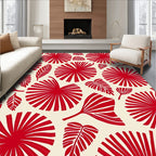 Bold Tropical Leaf Pattern Rug