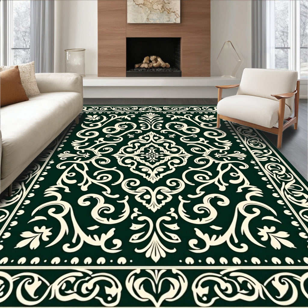 Classic Floral Scroll Pattern Rug