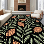 Orange Pinecone Fern Foliage Rug