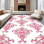 Elegant Pink Damask Pattern Rug