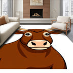 Brown Cow Portrait Rug