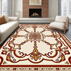 Ornate Floral Red And Gold Rug