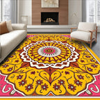 Vibrant Floral Mandala Patterned Rug