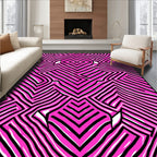 Bold Pink Black Zigzag Maze Rug