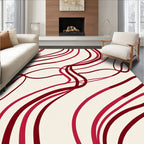 Crimson Swirls Patterned Rug