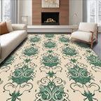 Green Floral Damask Vintage Pattern Rug