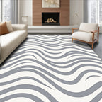 Modern Grey Wave Pattern Rug