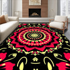 Radiant Mandala Design with Heart Petals Rug