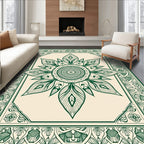Intricate Floral Mandala Frame Design Rug