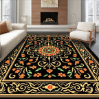 Ornate Floral and Scrollwork Design Rug