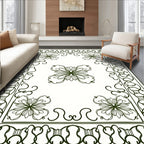 Ornate Floral Patterned Scrollwork Rug