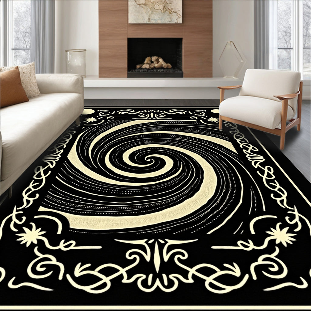 Abstract Swirl Pattern Decorative Rug