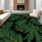 Green Leaf Pattern With 2 Tones Rug