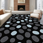 Gray Blue Pebble Pattern Design Rug