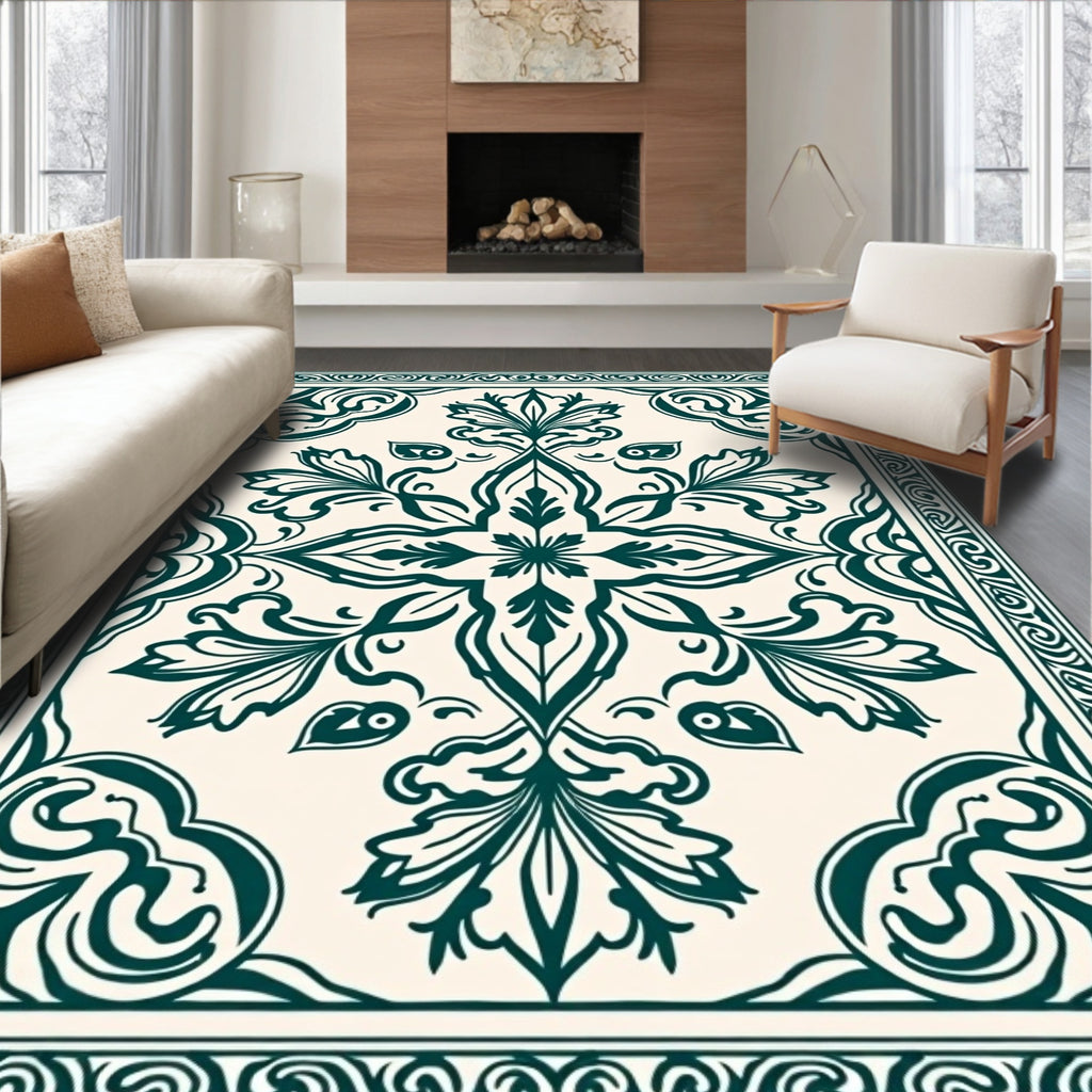 Classic Floral Damask Pattern Rug
