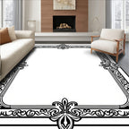 Classic Ornate Floral Border Design Rug