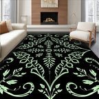 Elaborate Floral Scrollwork Design Rug
