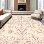 Delicate Floral Scrollwork Design Rug