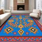 Bold Geometric Diamond Zigzag Pattern Rug