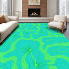 Retro Swirl Daisy Pattern Design Rug