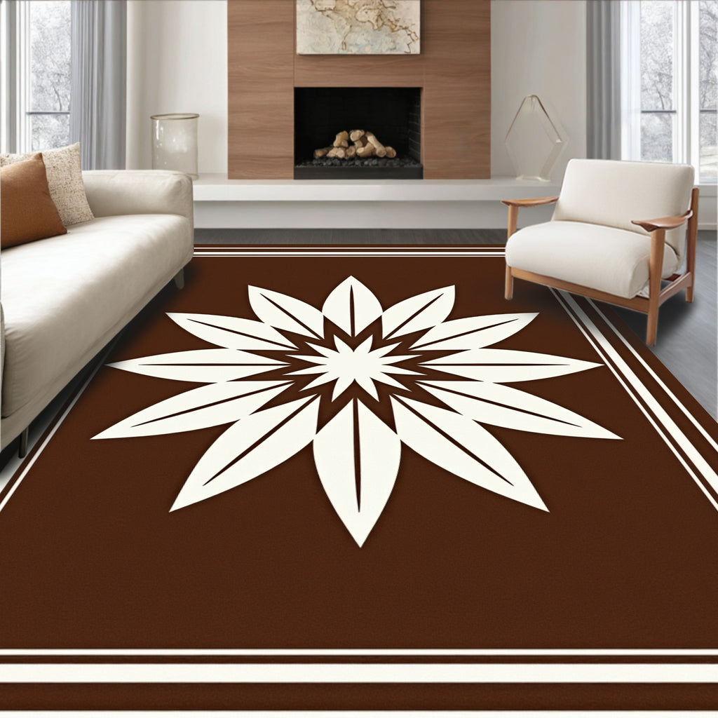 Geometric Floral Starburst Pattern Rug