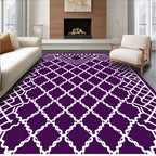 Geometric Lattice Style White Pattern Rug