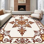 Elegant Floral And Scroll Medallion Design Rug