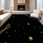 Golden Starry Night Whirls Rug