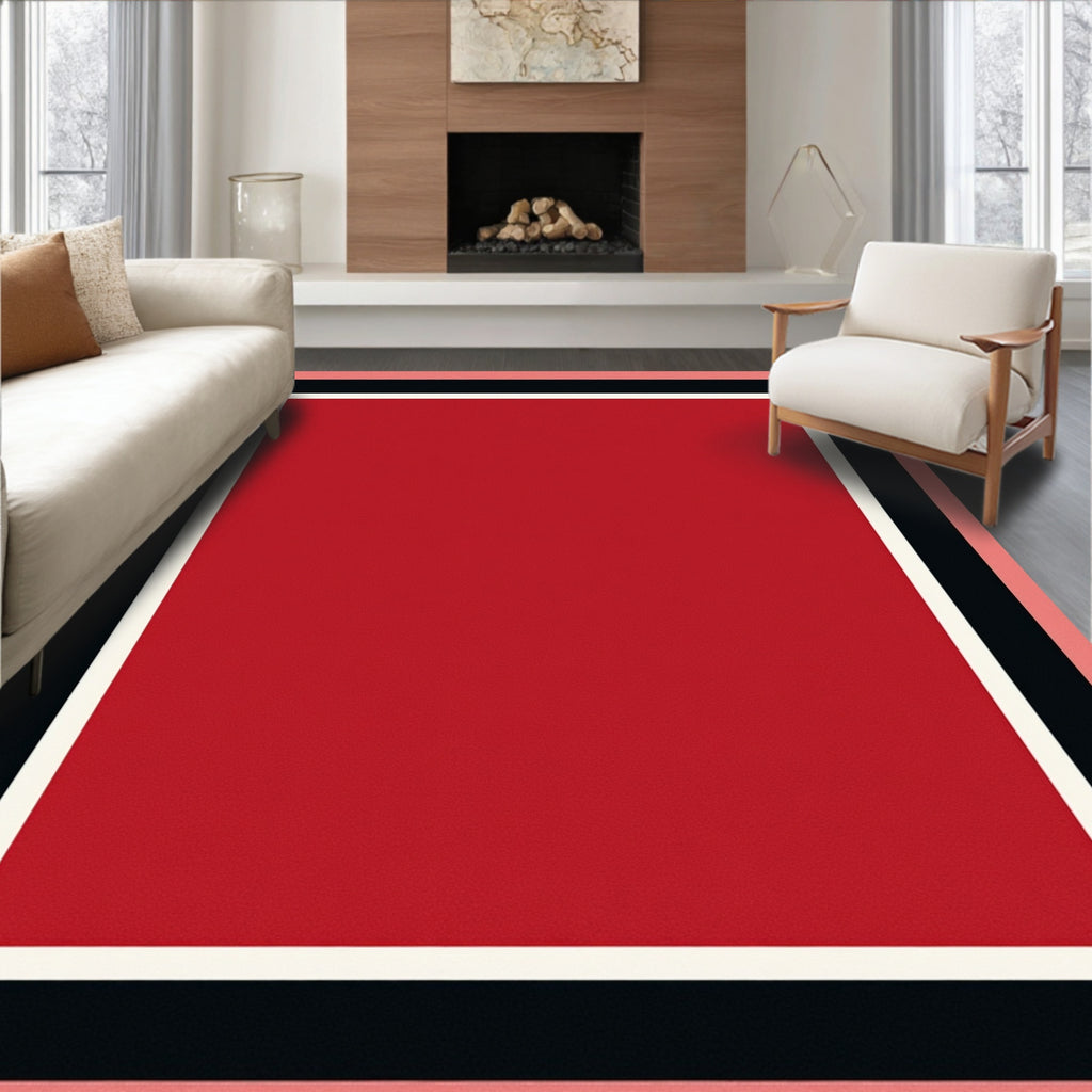 Bold Color Block Layered Rug