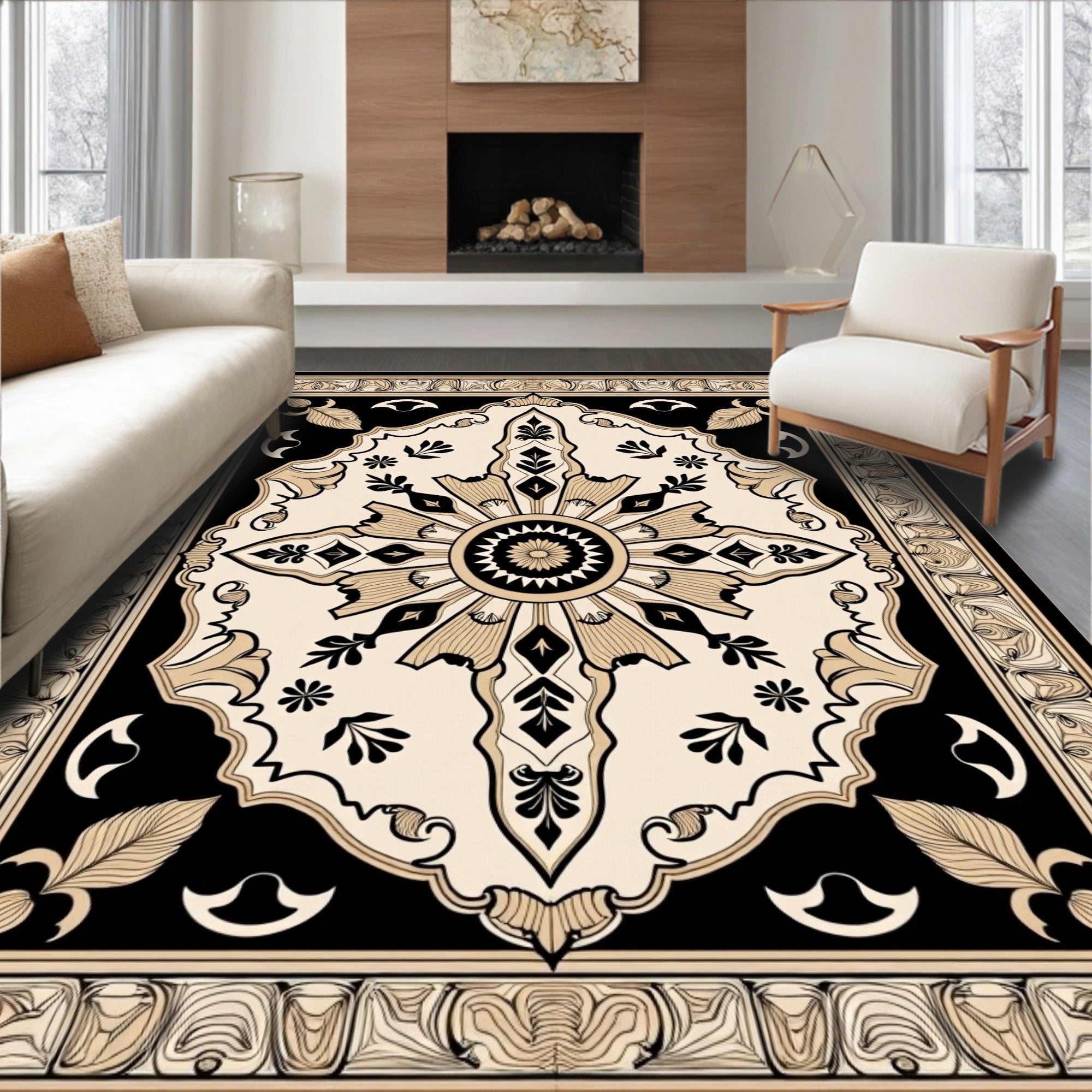 Classic Sun Floral Intricate Pattern Rug
